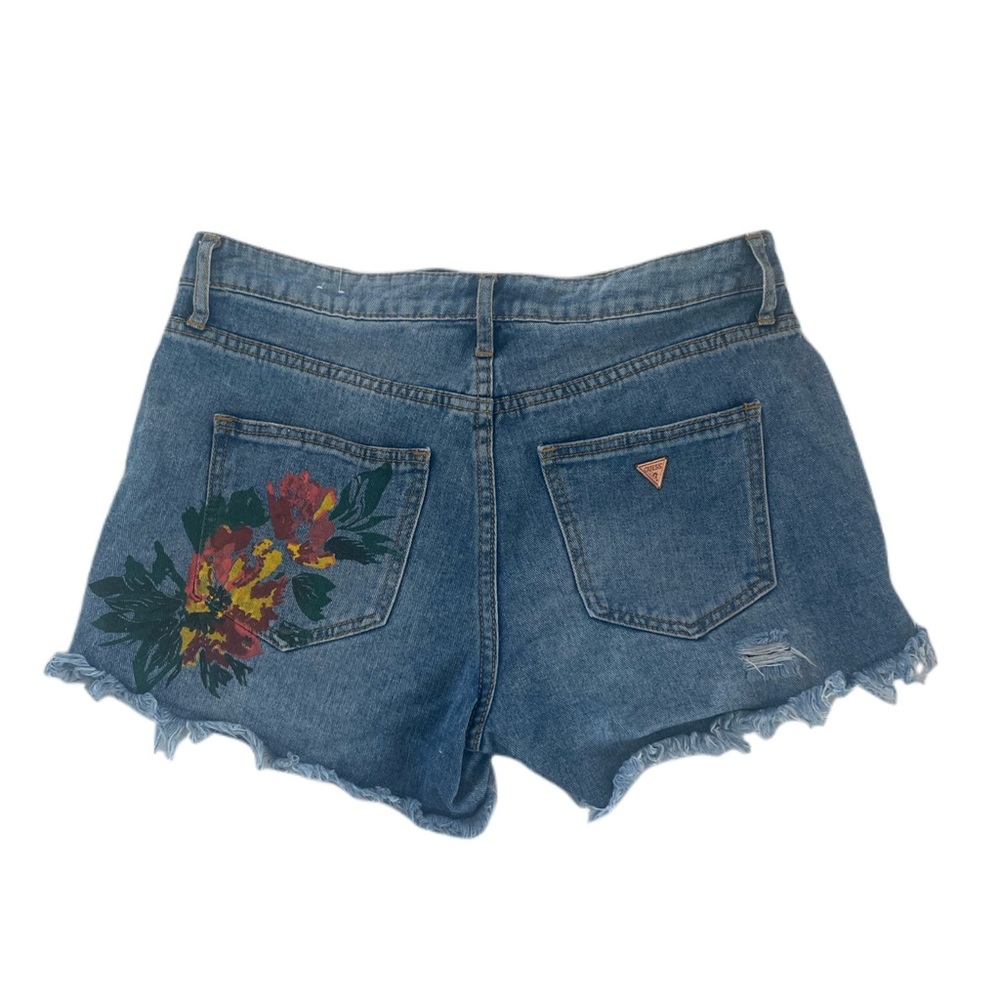 Guess Flower Detail Denim Shorts